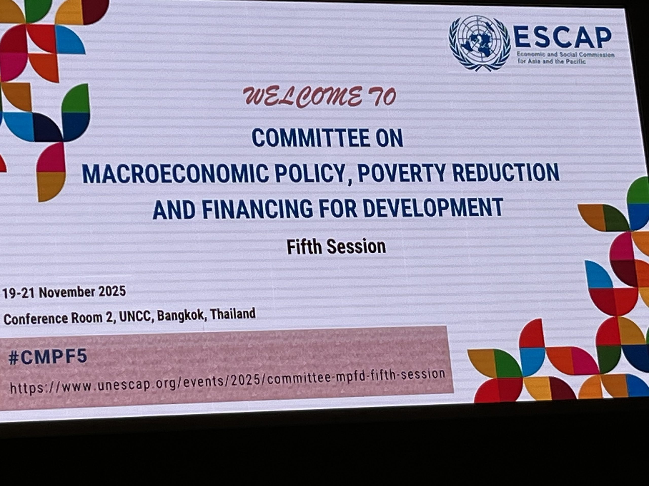 UNESCAP 5th Session of the Committee on Macroeconomic Policy, Poverty Reduction and Financing for Developmenta